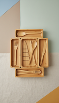 Bamboo Modular Cutlery Organizer